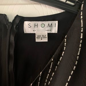 Black silk mid length dress